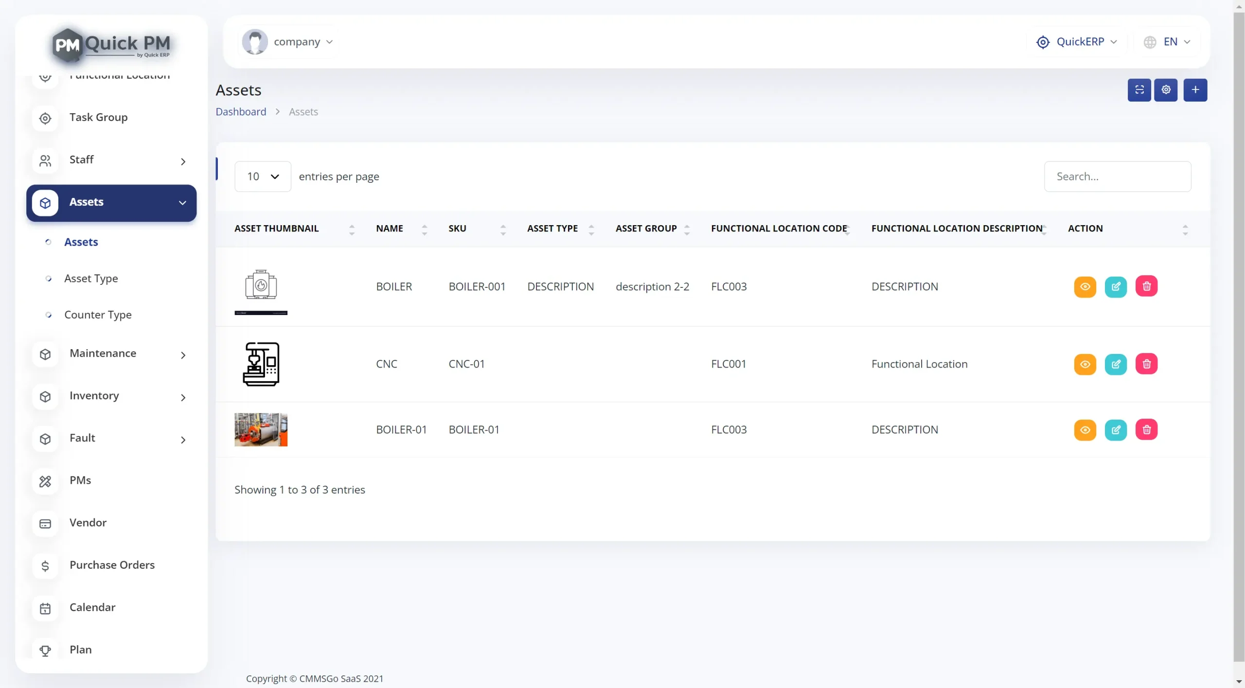 CMMS Screen 5