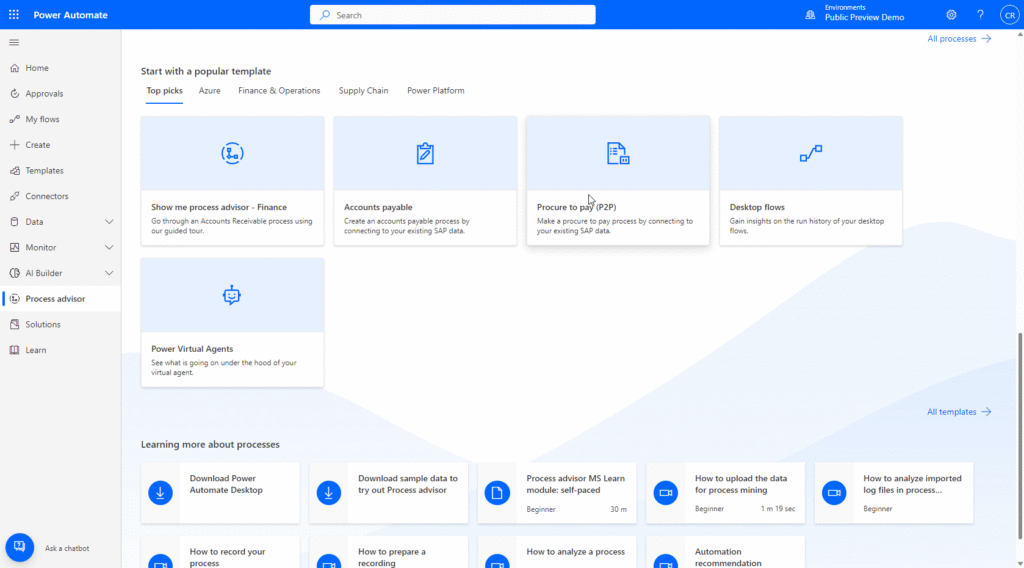 Power Automate Process Mining 1