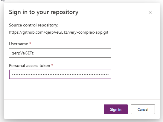 จากนั้นใส่ชื่อ User ที่ใช้งาน GitHub และ Personal Access Token ที่คุณได้รับก่อนหน้านี้ แล้วจึงคลิก “Sign in”