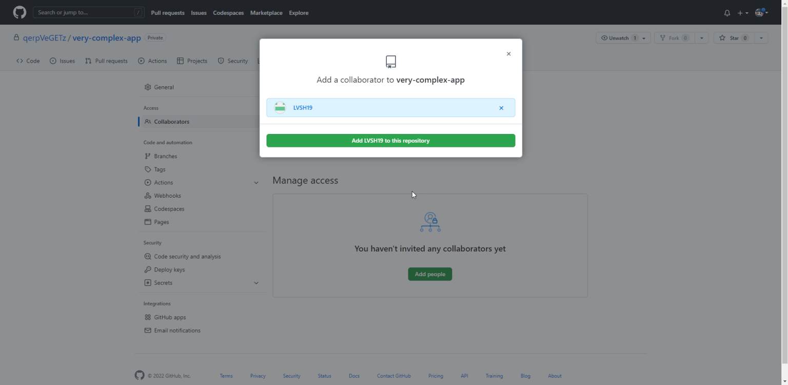 16. Add people and then search for their GitHub account.