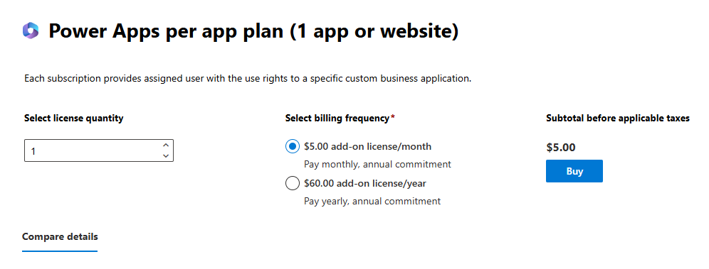 Power Apps per app plan คืออะไร? ​