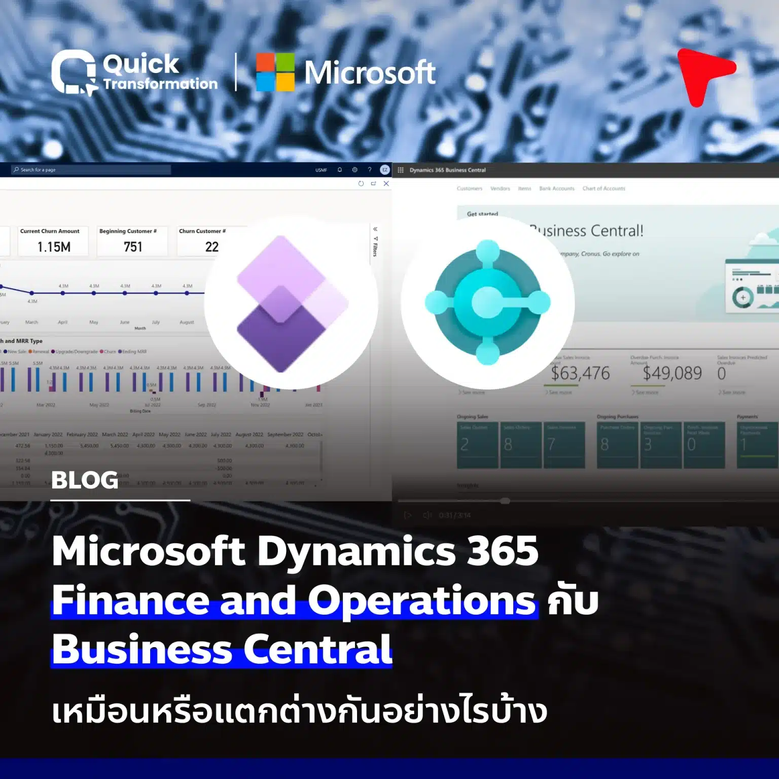 Microsoft Dynamics 365 Finance and Operations กับ Business Central เหมือนหรือแตกต่างกันอย่างไรบ้าง