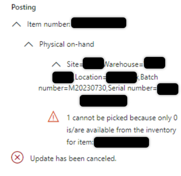 เบิกสินค้าใน Dynamics 365 ไม่ผ่าน เพราะของในคลังไม่พอ