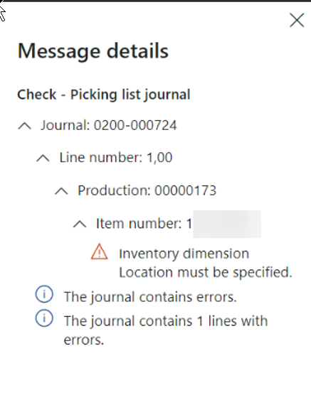 ระบบแจ้งให้กรอก Inventory Dimension ให้ครบใน FO365