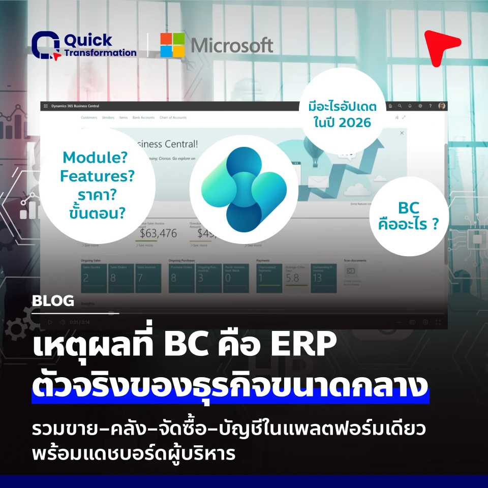 รู้จัก Dynamics 365 Business Central (BC) คืออะไร