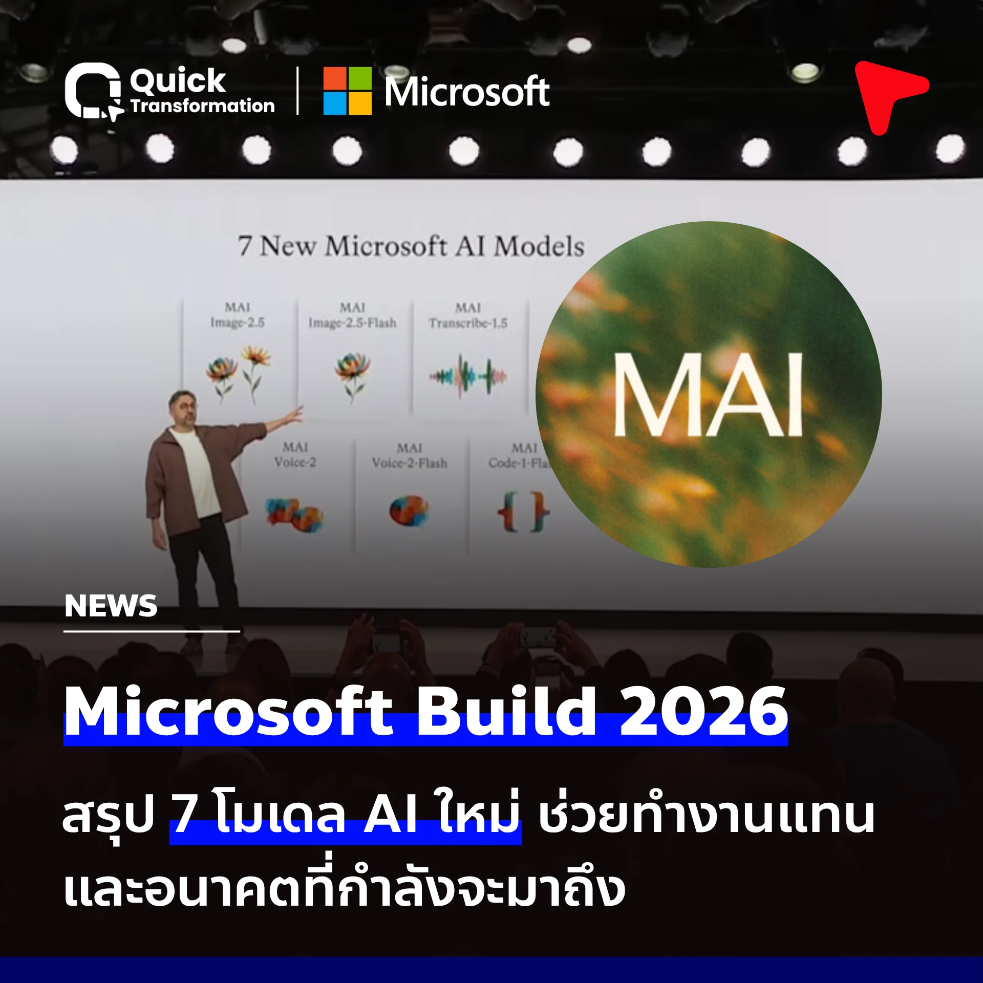 Microsoft Build 2026 สรุปเปิดตัว AI 7 โมเดลใหม่ และฟีเจอร์น่าสนใจ ...